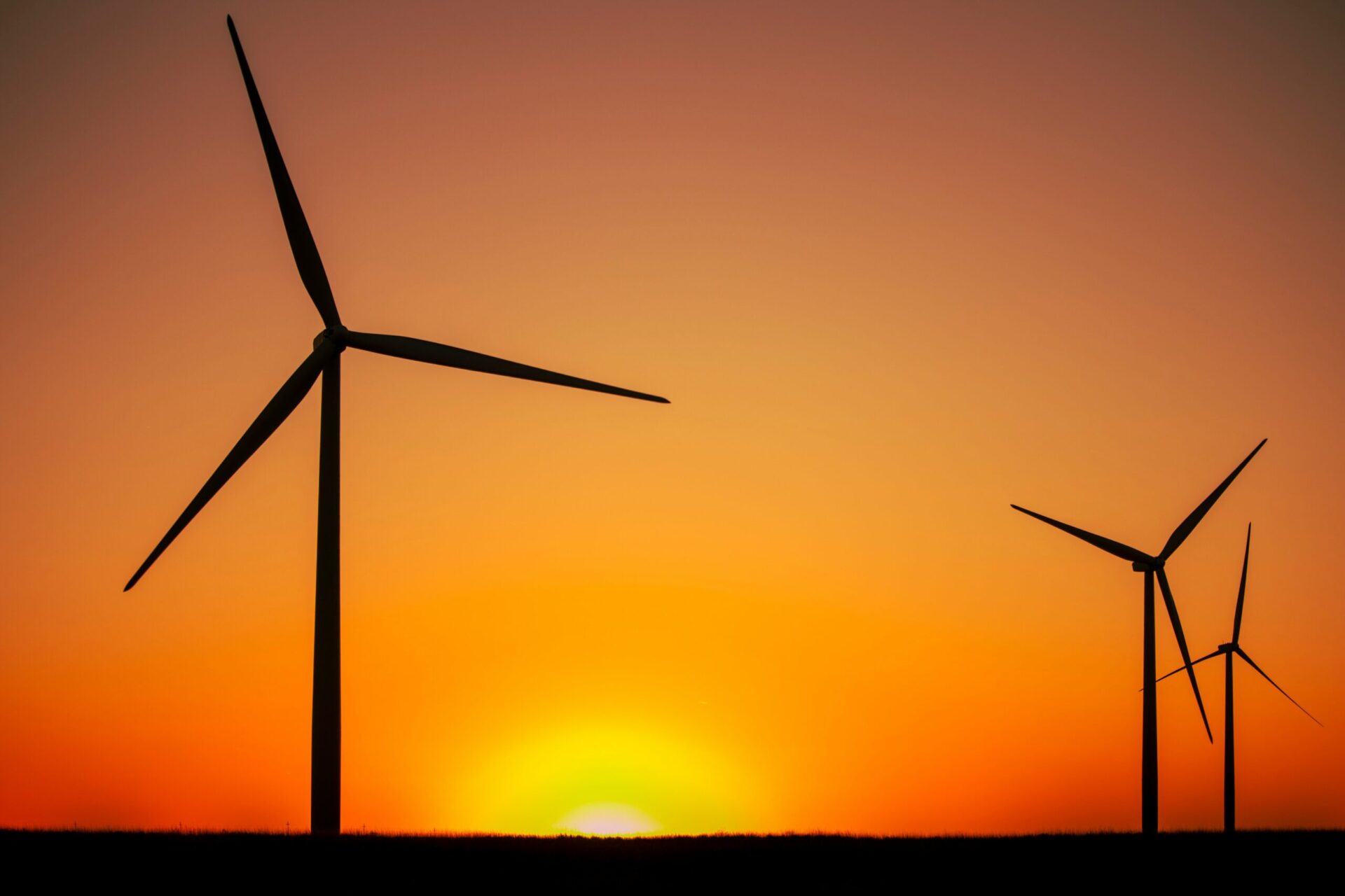 Wind turbines in the sunset